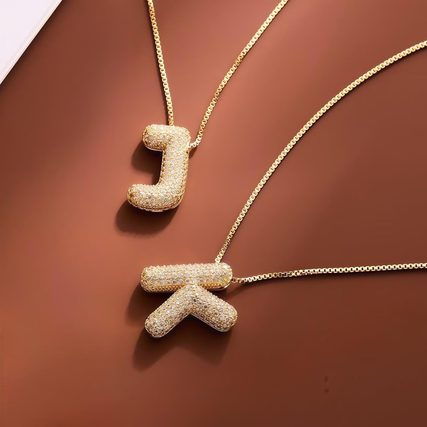 14k Gold Plated Bubble Balloon Necklace Letter A, Trendy Tiny Cute Personalized Monogram Name Jewelry Pendant Choker, Exquisite Accessories Suitable for Womans - Image 7