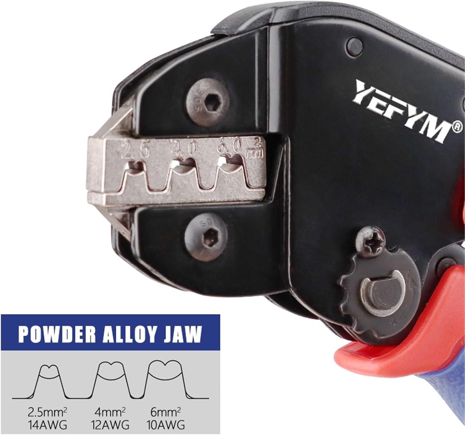 Solar PV Panel Mini Crimping Tool Kit YM-2546B Crimper Stripper Solar Connectors Spanner Wrench works for AWG14-10,MC2.5/4/6mm²(YM-2546B)