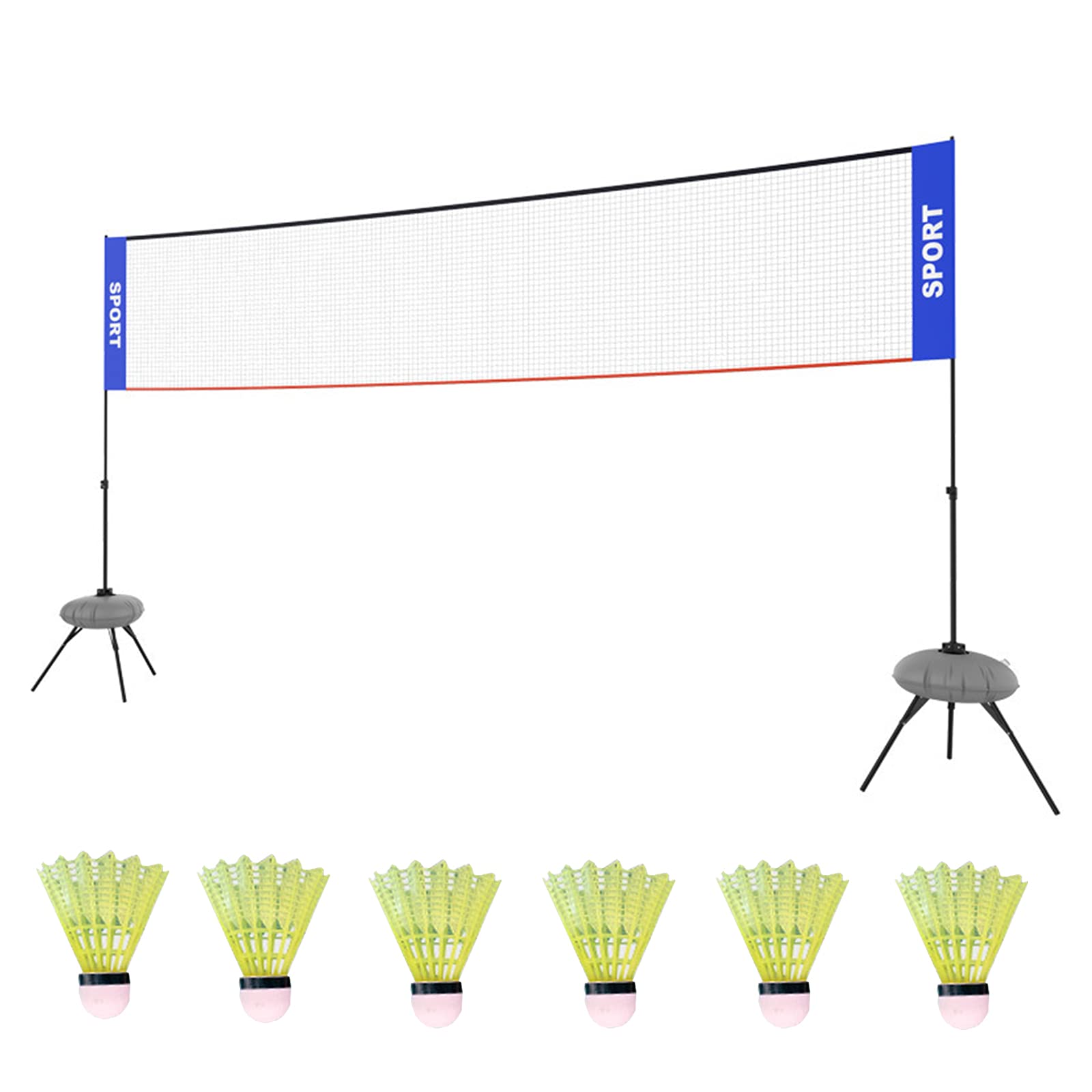 Badminton Tennis Pallayball Net Frame Portatile Standard Net Esternal Block Esterni Net Pieghevole Piegatura Semplice Semplice Net Post Staffa in Acciaio Inox(Size:4.1m)