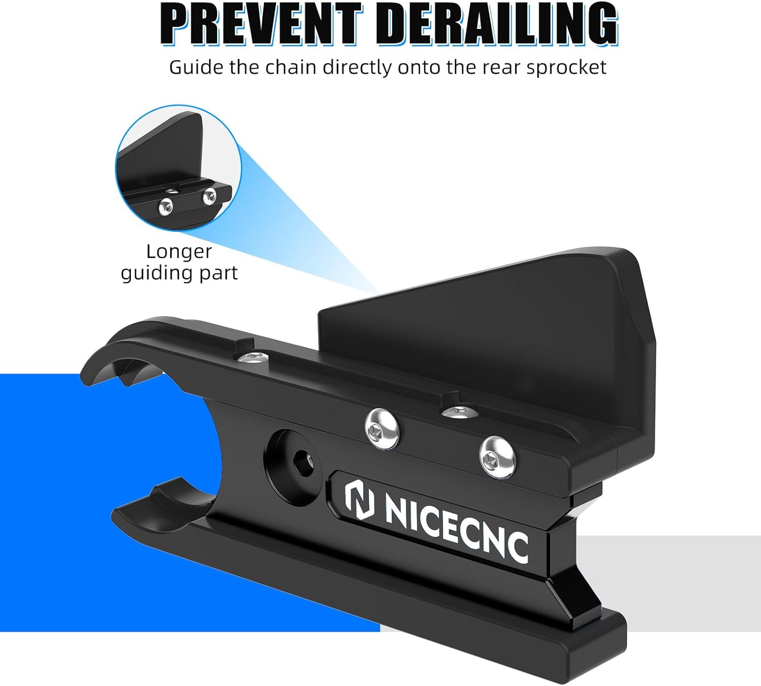 NICECNC Chain Slider Guide Guard Protector Aluminum Compatible with Yamaha YFZ450R 2009 2010 2011 2012 2013-2023, YFZ450R SE 2009-2019 2020 2021 2022 2023, YFZ450X 2010 2011 Black