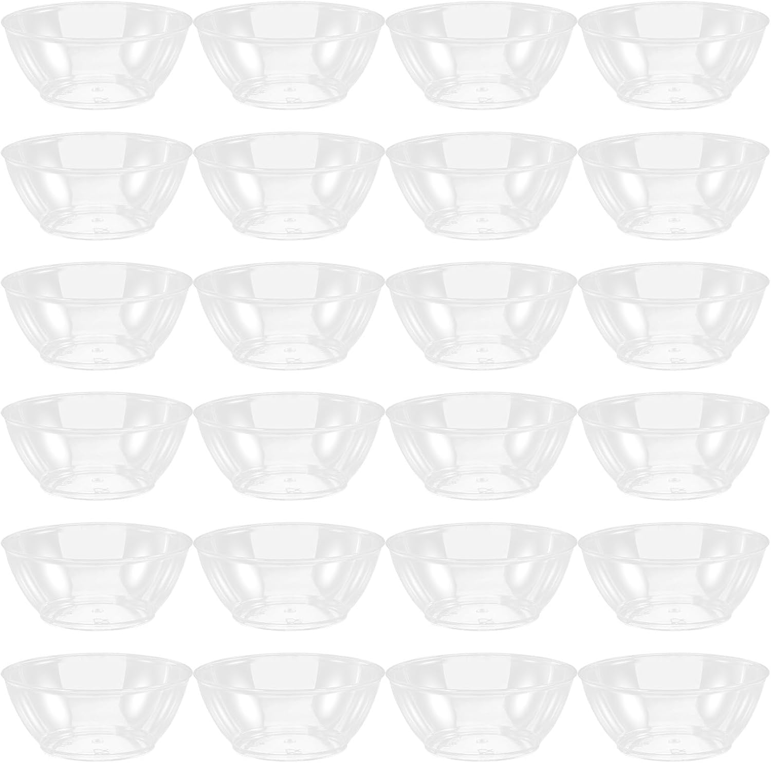 100pcs Hard Ps Disposable Bowls 180ml Plastic Salad Rice Soup Snack Bowls for Party Serving and Food Prep