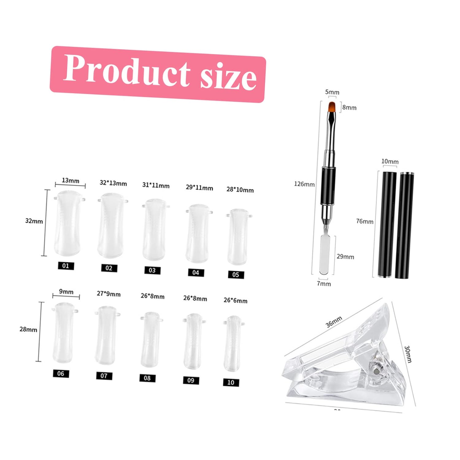 1set Nail Art Extension Clips Tools Manicure Kit for Professional Home Use Safe Materials for Unique Nail Designs Art Parties image 3