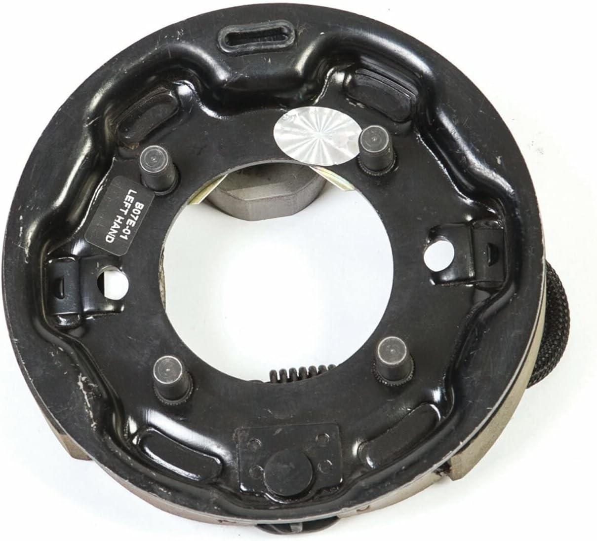 HUSKY TOWING Liners 30789 Black Painted 7'' x 1.25'' Left Hand Electric Brake Assembly - (600 lb. to 2200 lb. Axle Capacity)