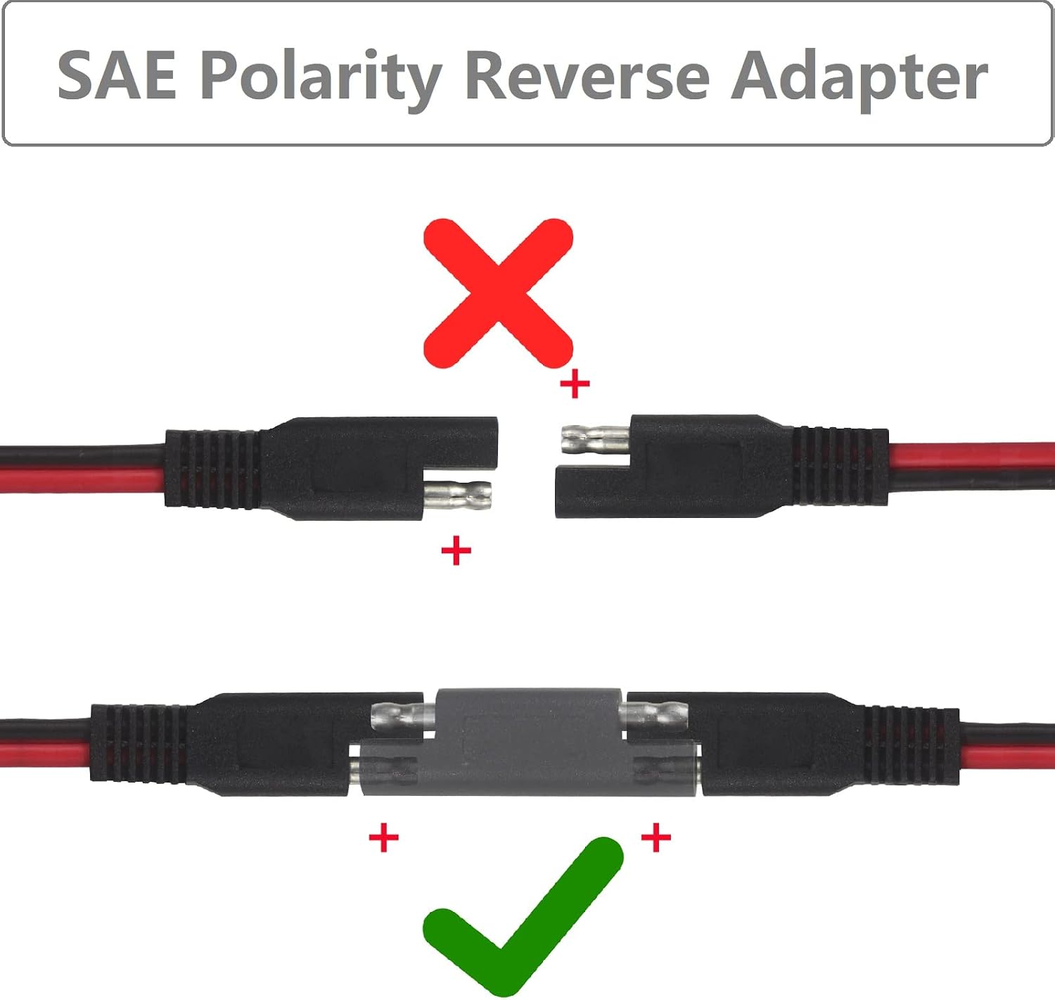 SAE to Motorcycle Female Cigarette Lighter Socket - 12V-24V Bike Power Extension Cable 6FT SAE 2 Pin Quick Release Connect Disconnect Plug 16AWG Heavy Duty Extension Cord (1 Pack)
