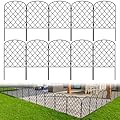 Decorative Garden Fence 10 Pack Garden Fencing Border 10.8ft(L) x 24in(H) Animal Barrier Fence Panels Rustproof Metal Wire Temporary Fence for Dog Yard Patio Outside, Arched
