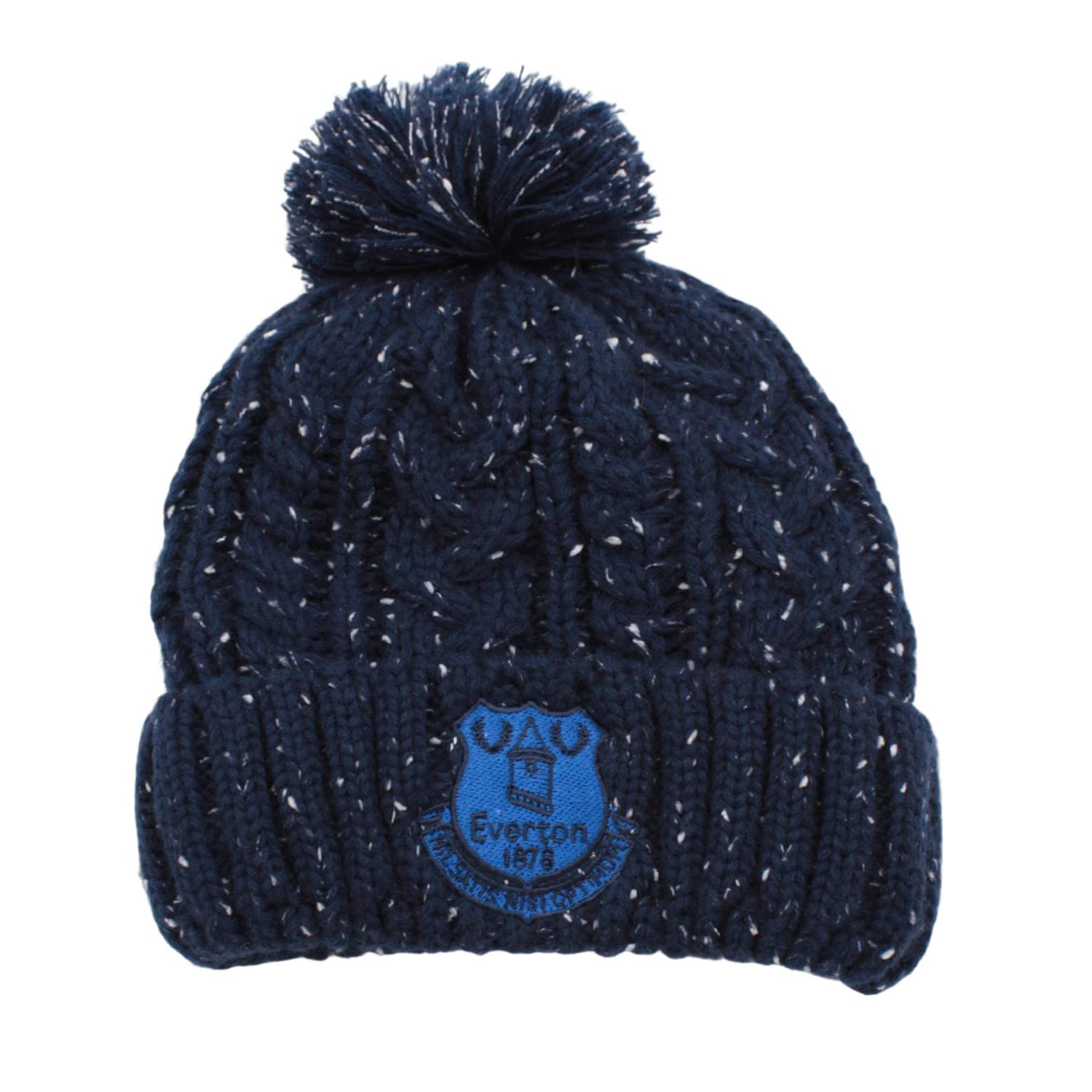 Everton Unisex Navy With White Speckles Official Sherpa Speckled Bobble Hat Navy