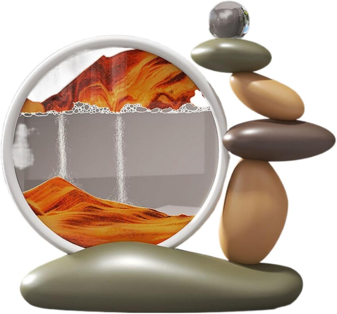 时来运转流沙画摆件 Feng Shui Figurine Home Office Decor Chinese Gifts 客厅电视柜酒柜玄关装饰品新房新居乔迁送礼 9252