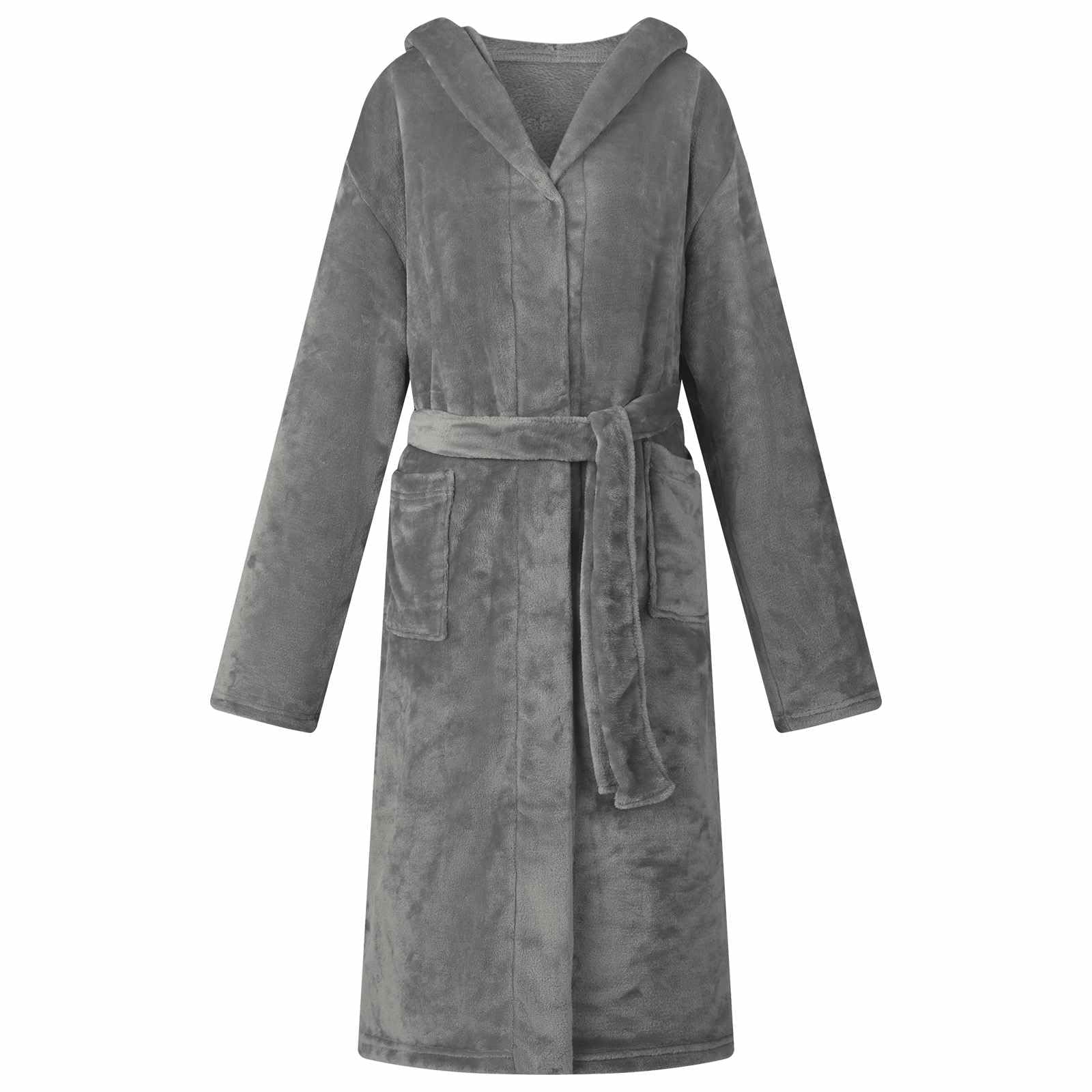 Bademantel Hoodie Dunkelgrau S Flanell Loungewear Hausanzug für Entspannung und Komfort beim Relaxen, Reisen, Sofa, Fernsehen, Schlafen, Freizeit, Innenbereich, atmungsaktiv, weich, bequem