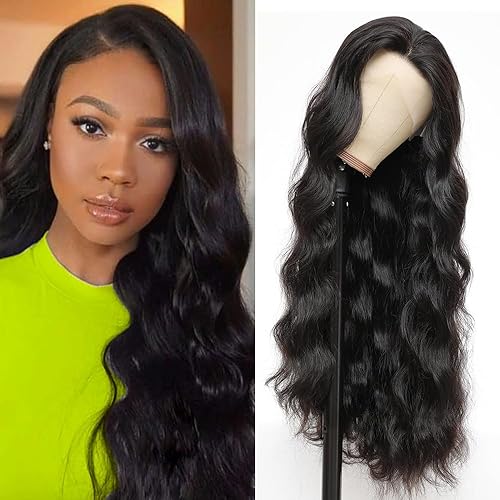 Body Wave 13X4 HD Lace Frontal Closure Wigs with Unprocessed Brazilian Virgin Human Hair 180% Density 10A Grade Glueless Lace Closure Wigs(26inch,Natural Black)
