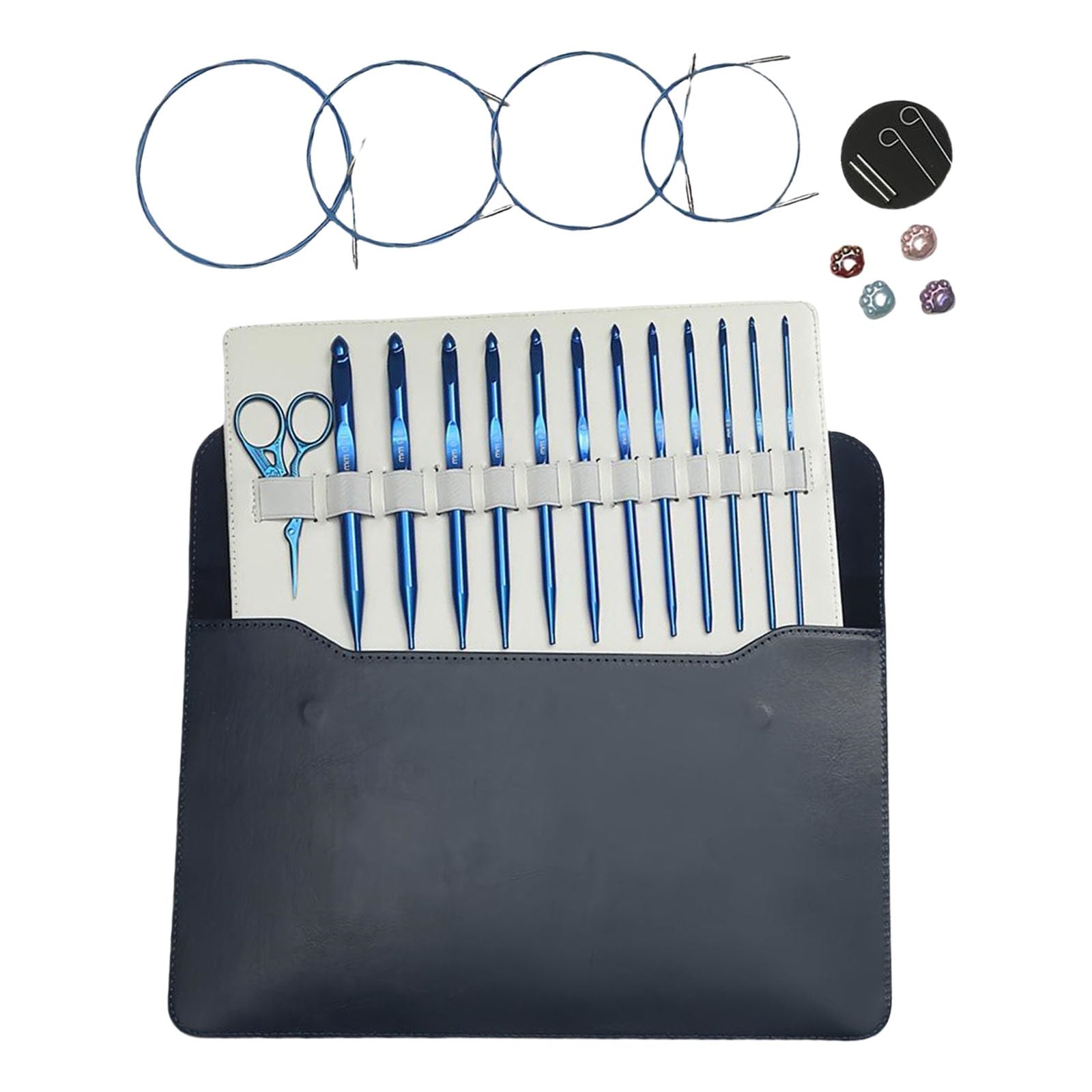 Tunisian Crochet Hook Set 3mm-10.0mm Interchangeable Circular Knitting Needle with Storage Bag Knitting Tool Interchangeable Crochet Hook Set