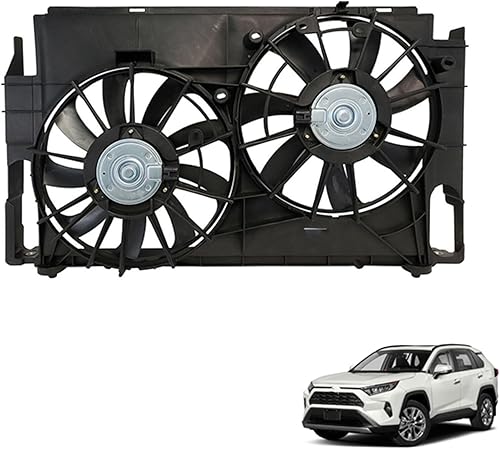 Miniatura 1 de munirater Reemplazo del ventilador de refrigeración del condensador de radiador dual para RAV4 TO3115177 2013-2019