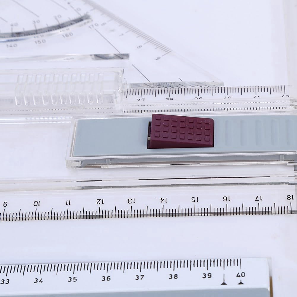 Cocoarm Tablero de Dibujo de Ingeniería, Tablero de Dibujo con Regla, Mesa de Tablero de Dibujo A3 con Movimiento Paralelo Claro y Regular y de Medición de ángulo Ajustable