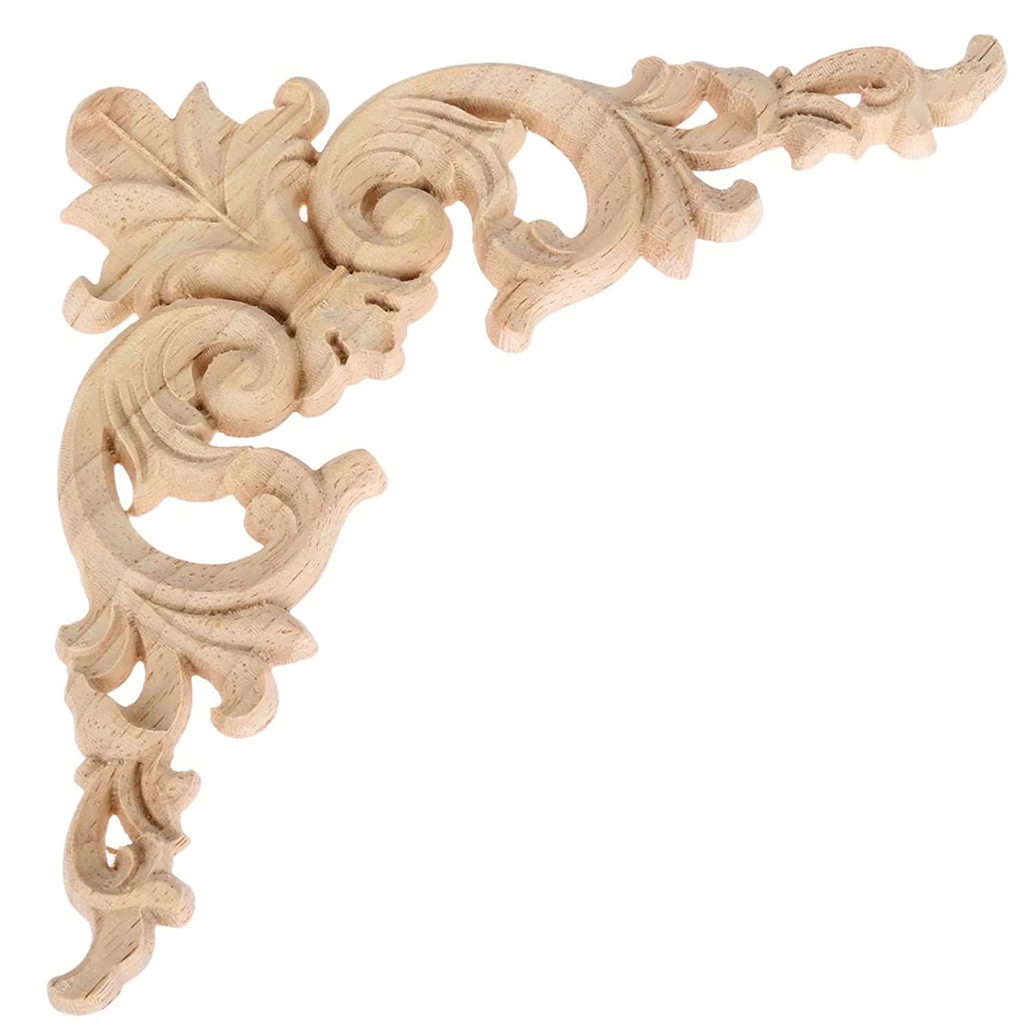 Pojedehy 4Pcs Wood Carved Mouldings Corner Onlay Applique European Decor 20X20cm - Image 2