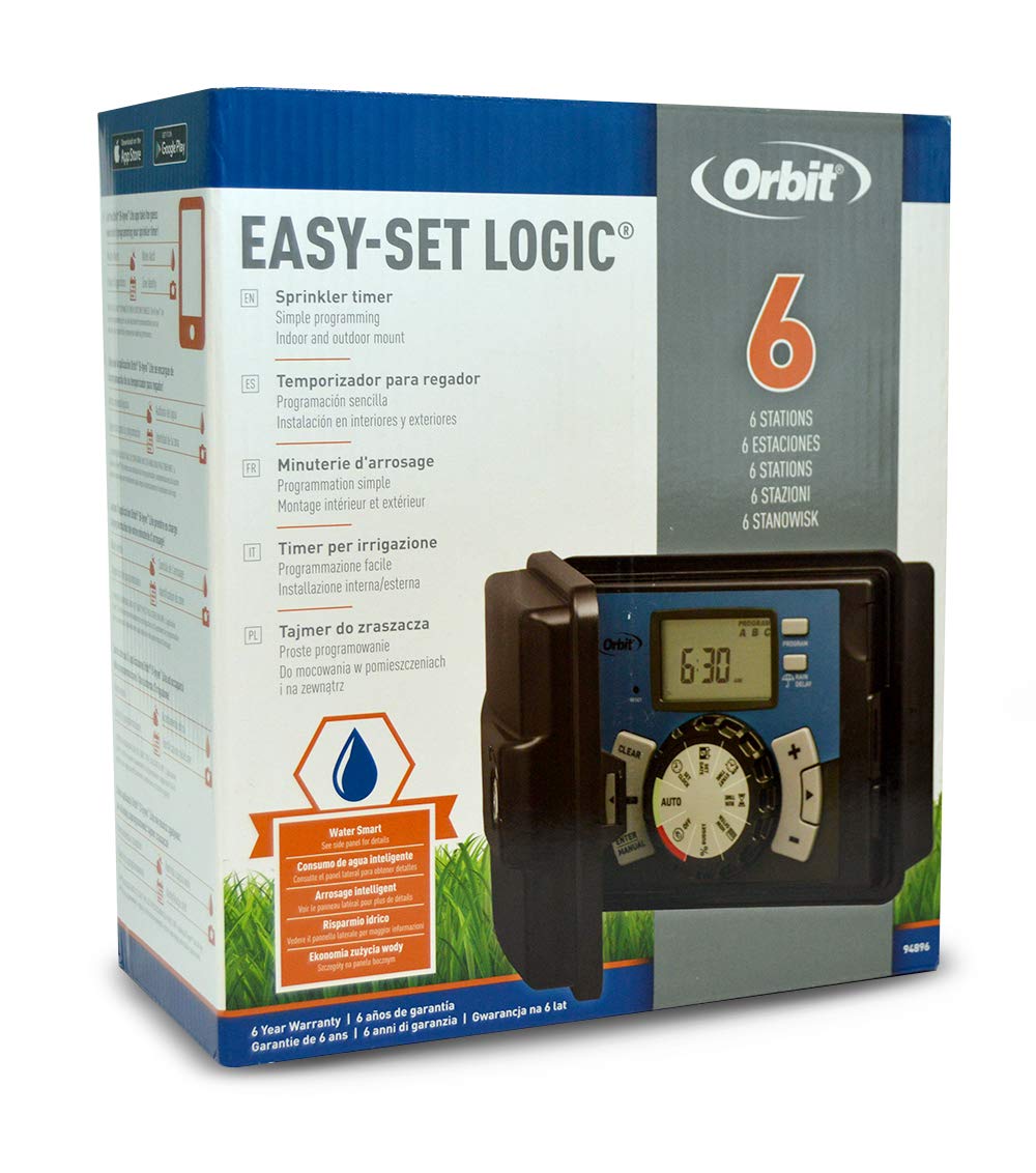 Orbit 94896 - 6 Estacion 'Easy-Set Logic' Programador Automatico Para Sistemas De Riego - Exterior