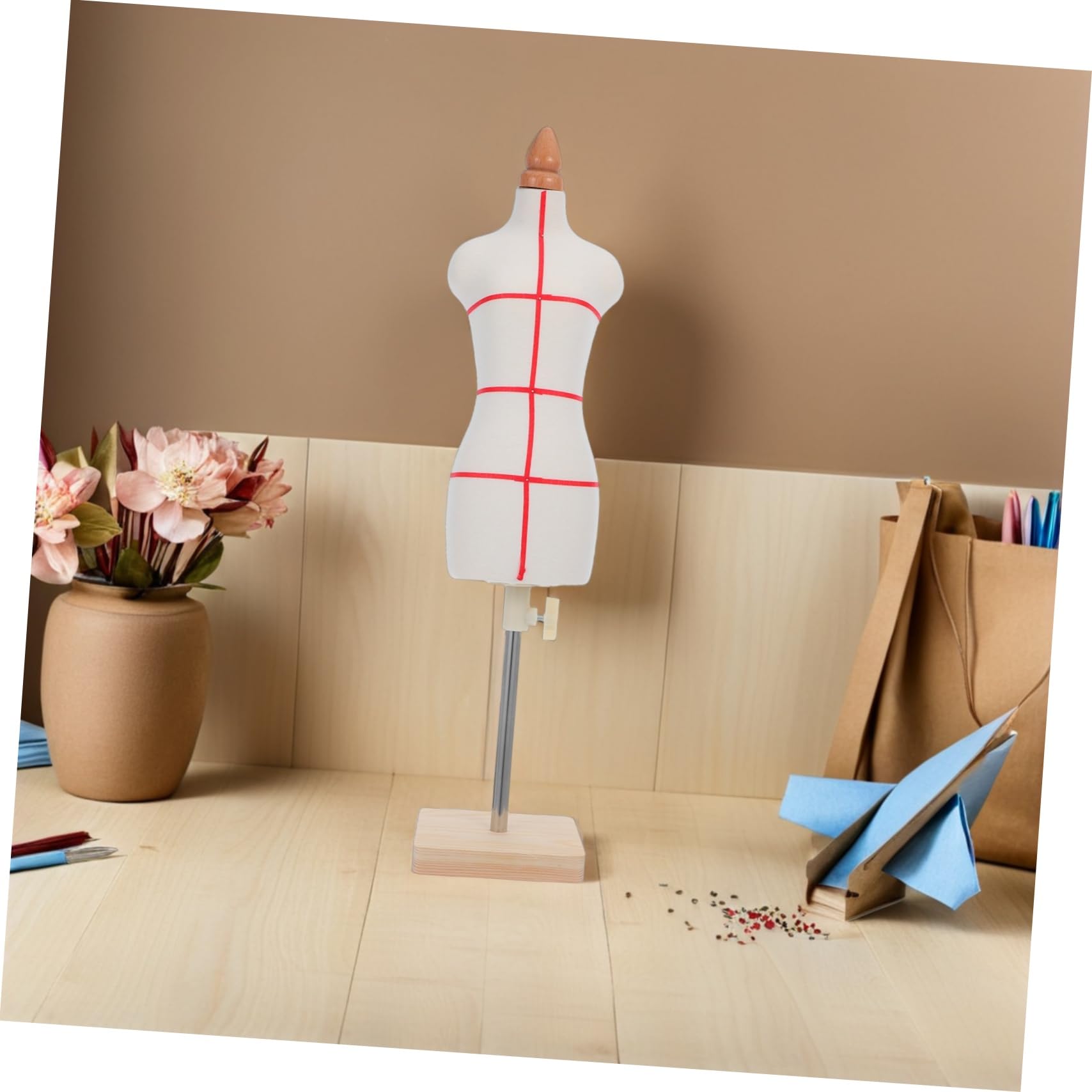 SHINEOFI Manichino da Sarta 1/3 Scala Femminile, Mini Busto Manichino da Cucito, Portatile e Robusto per Principianti e Designer, per Workshop e Corsi di Fashion Design