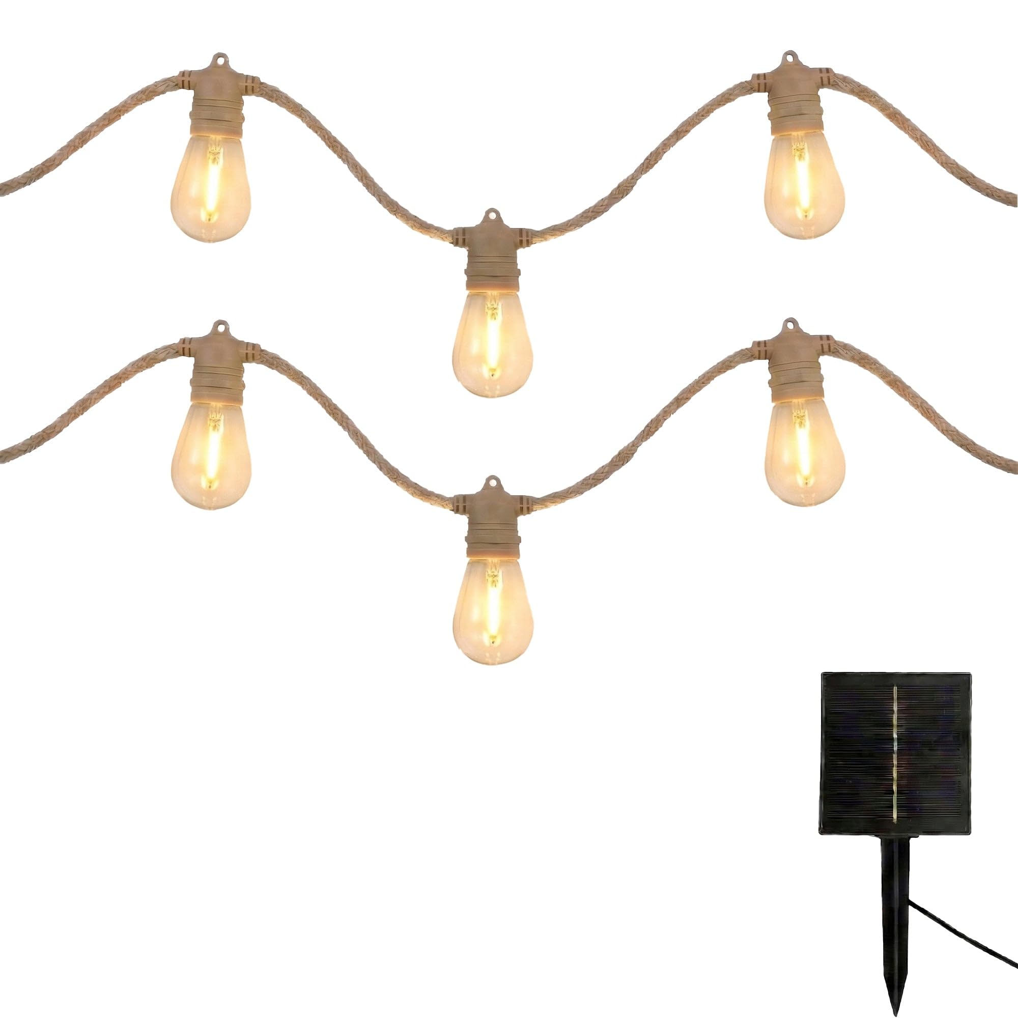 FANTASY CORD SOLAR Solar-Lichterkette mit 20 transparenten LED-Lichtern, warmweiß, 13 m