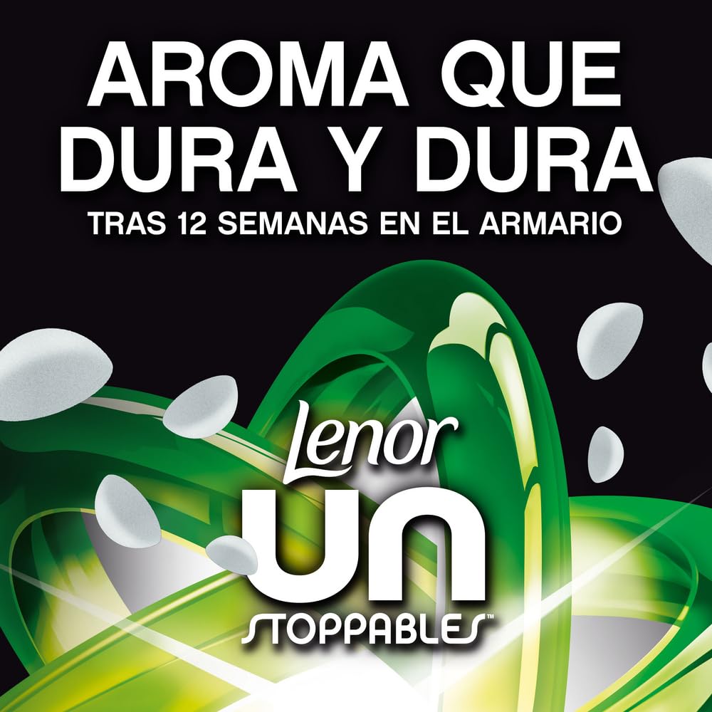 LENOR UNstoppables Perlas de Perfume para la Ropa, 96 Lavados (6 x 195g), Suavizante con Fragancia Ariel, Potenciador de Frescor