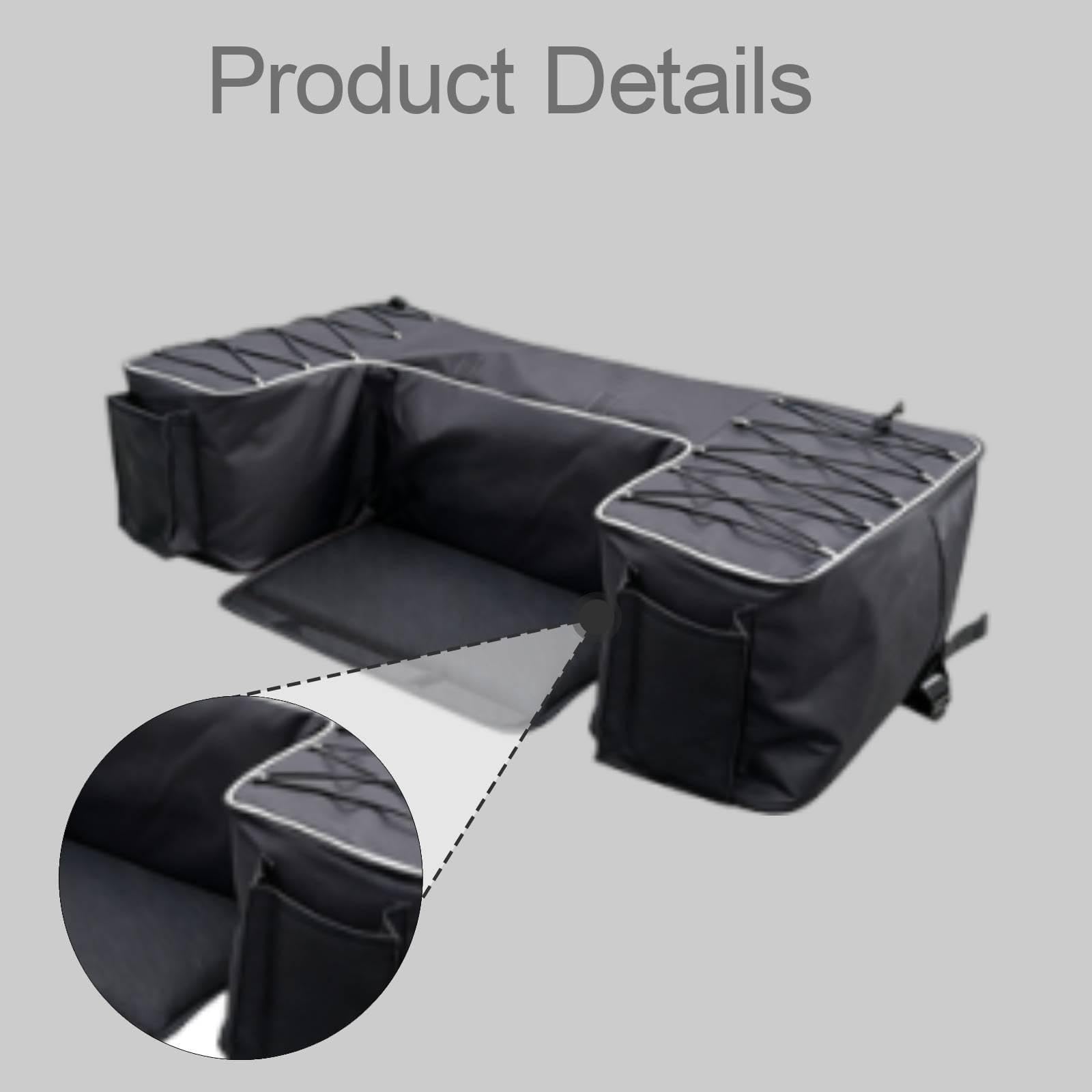 Borsa Posteriore per di Ricambio in Tessuto Oxford Nero, Organizer Facile Da Installare.