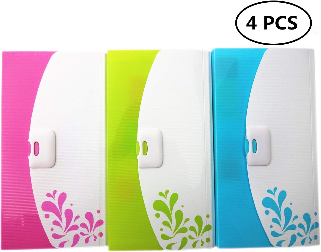 KINARY Expanding File Folder,Subdivision Accordion File Folder Organizer PP Wallet for Cards,Coupons,Receipt,10.23 x 5.39,12 Pockets with Tabs(Set of 4)