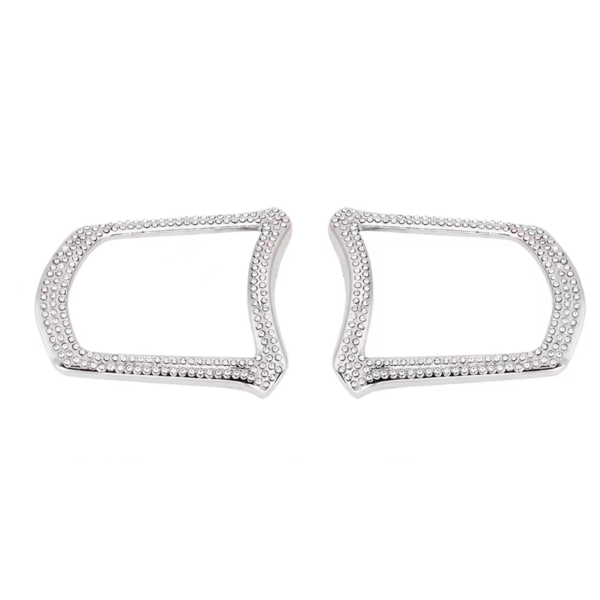 for Honda,Car Bling Interior Decoration Crystal Sticker Button Box Frame Cover Fit for 2024 Accord Civic CR-V.(Silver 4)