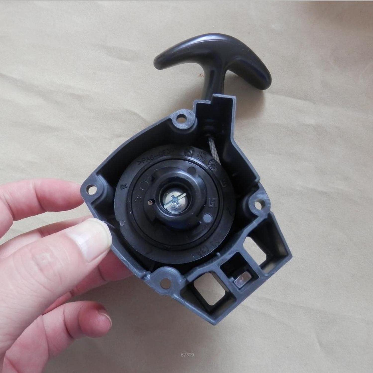 Conjunto de arranque de retroceso 490882594 Reemplazo para motores TJ27E KBH KBL27 26CC - ​​Incluye polea de rebobinado de arranque por cuerda, perilla, empuñadura, cuerda y cubierta(ORIGINAL STARTER)