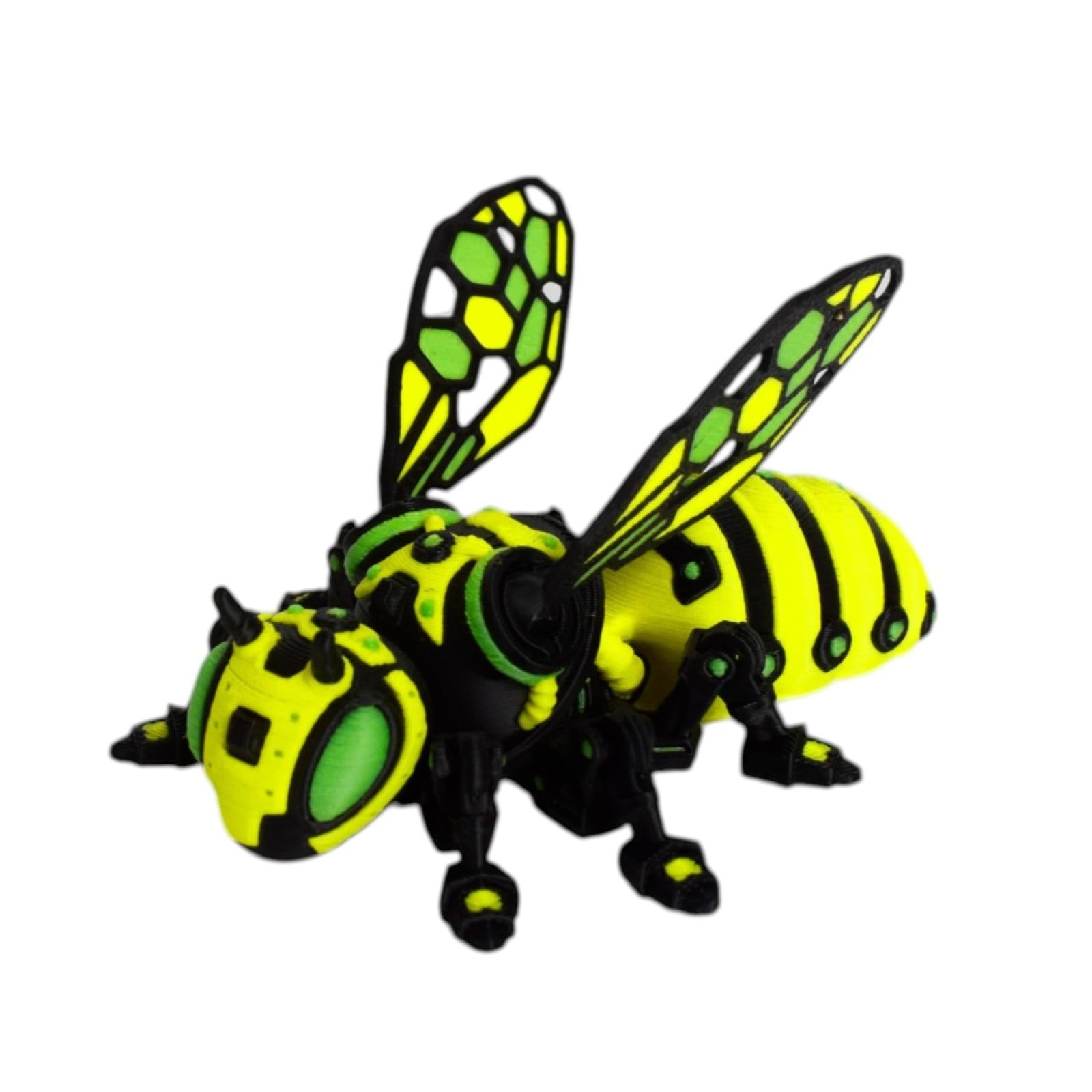 CASOME 3D Printed Mechanical Bee Figurine, Articulated Insect Model With Movable Wings, Robotic Bee Desk Decor, Unique Tabletop Decoration(L)