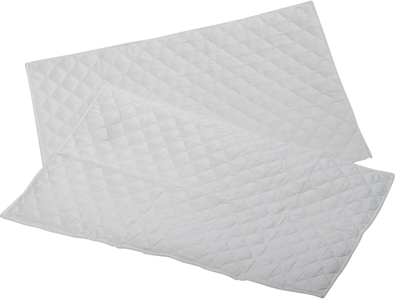 Manita Pair of Quilted Pillow Protectors Easy Care Microfibre Bed Pillowcase Shams - White (50cm x 75cm)