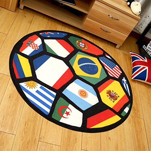 Tapis personnalisé rond football créatif pour table de thé