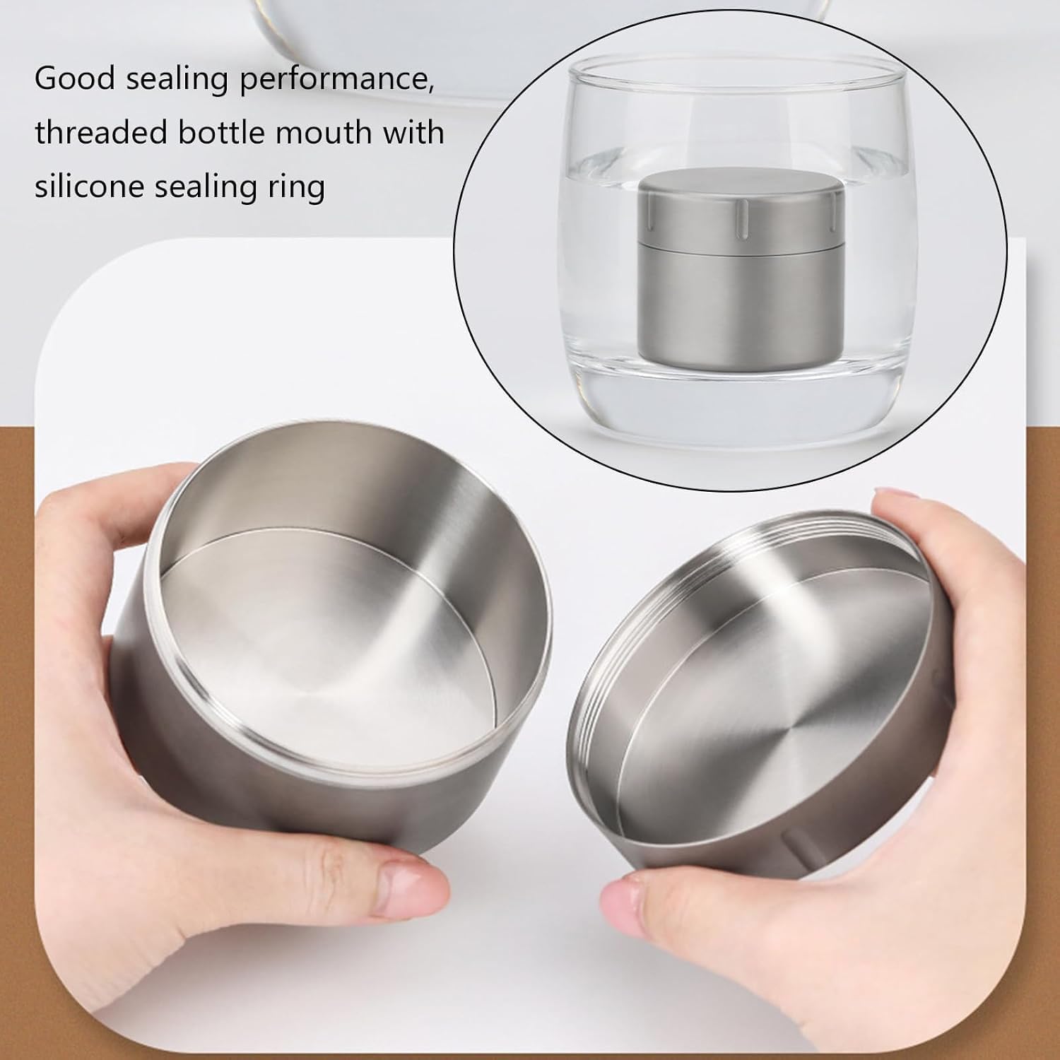 Luftdichte Titan Teedosen luftdicht kaffeedose für gemahlenen，Originalfarbe | Outdoor Reise Tablettendose für Unterwegs, Kleine Tee-Versiegelungsbox, Tragbarer Mini-Aufbewahrungsbehälter für Kaffeebohnen