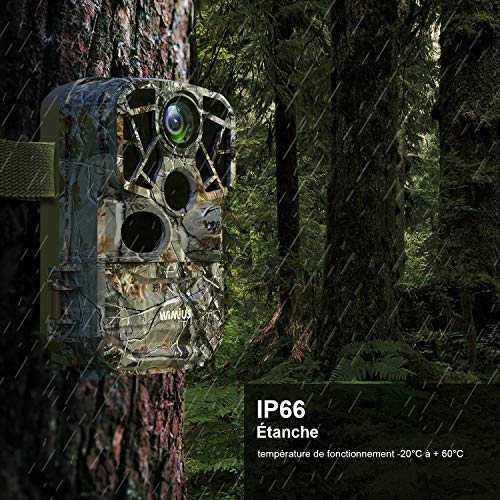 WiMiUS H8 WiFi Caméra de Chasse, 24MP 1296P HD 0.3s Grand...