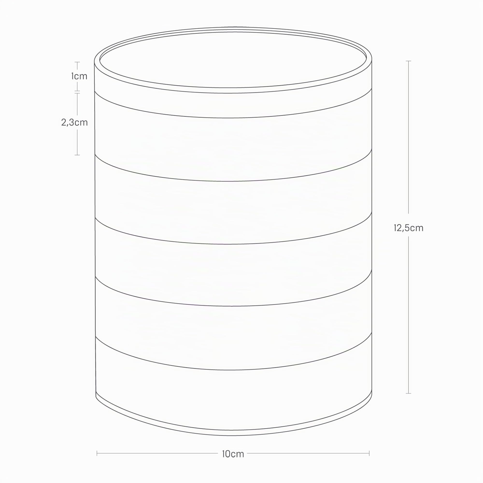 Yamazaki 5312 TOSCA 5Tiered Accessory Box, white, Wood/Steel/ABS Resin, 10 x 10 x 12.5 cm
