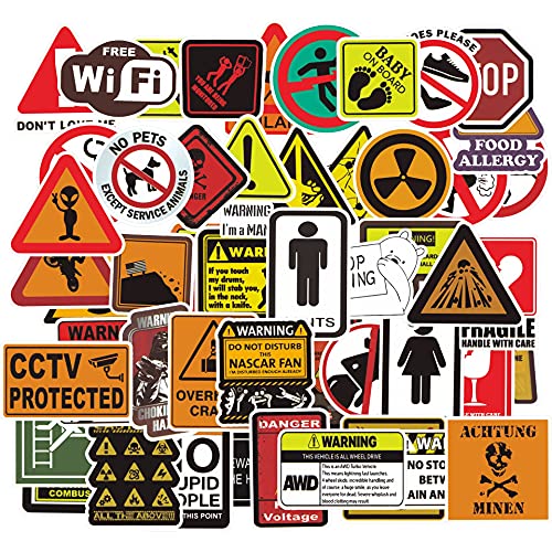 50 Aufkleber pro Set für Warnschilder/Laptop-Gitarren-Gepäck-Aufkleber, Kinderspiel-Aufkleber Cover