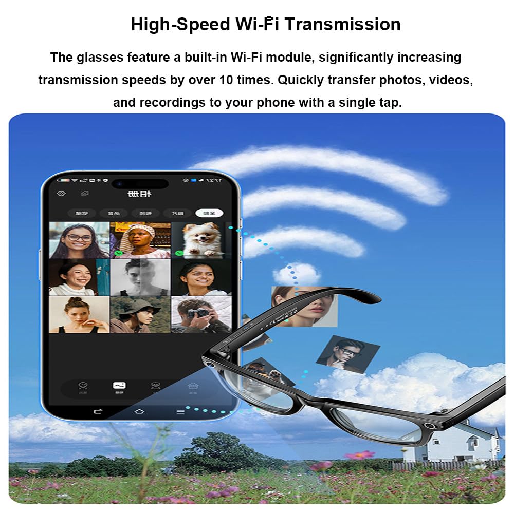 Gafas Antiluz Azul Para Hombre Y Mujer,Con Cámara De 8Mp,Eis,Cambio De Color Automático,Transmisión Wifi,Reconocimiento De Fotos,Conversación Inteligente,Para Viajes,Trabajo,Exteriores Silver