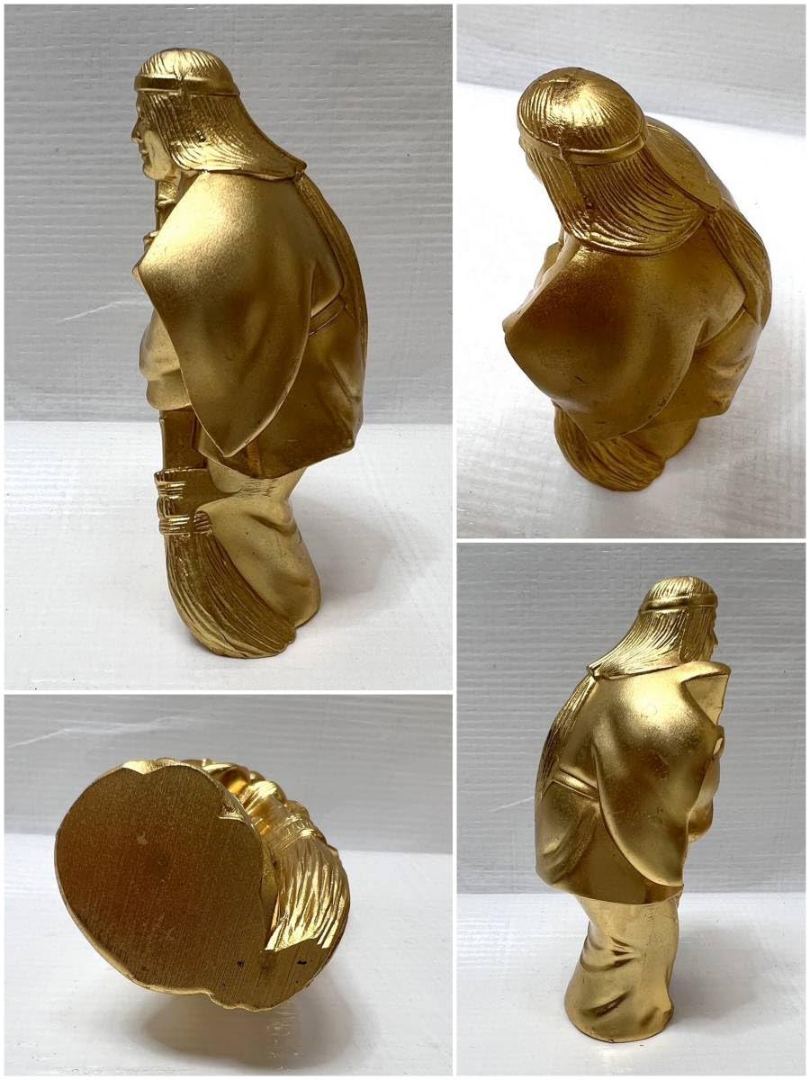 高砂 翁姥セット 縁起の良い置物 高さ24．5cm 鉄鋳物製 P