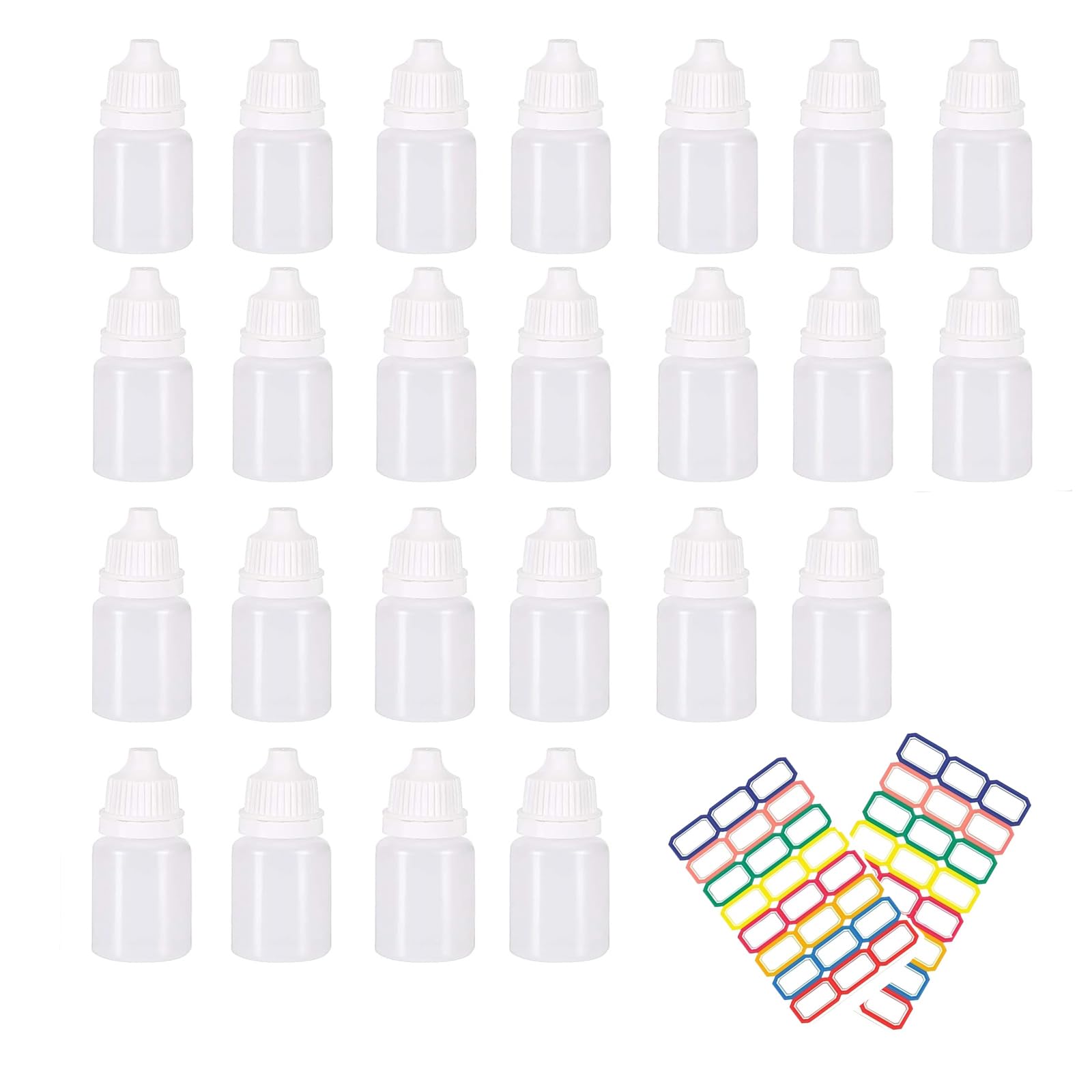 OONOYWOO 24pcs Plastic Dropper Bottle, 10ml Dropper Bottle, Clear Plastic Squeezable Dropper Bottles Empty, with Cap and Removable Plug for Essential Oils