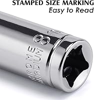 Vista 6 de MIXPOWER 4 piezas de enchufe de 1/4" de 8 mm profundo y poco profundo, 6 puntas, acero Cr-V, 8 mm