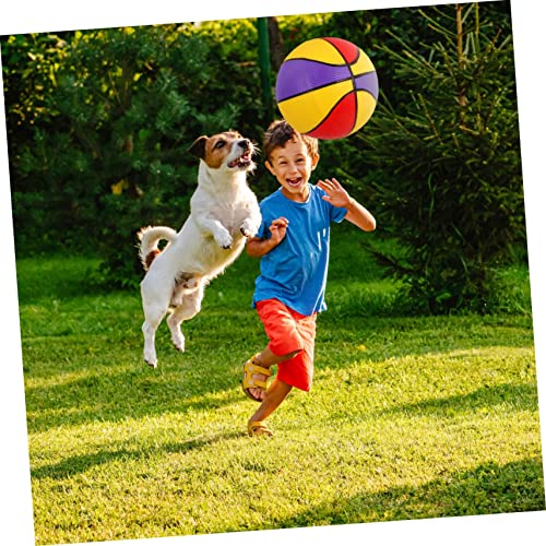 Yardwe 2 Peças basquete colorido brinquedo prazer dante jogos ao ar livre basquete infantil cesta de