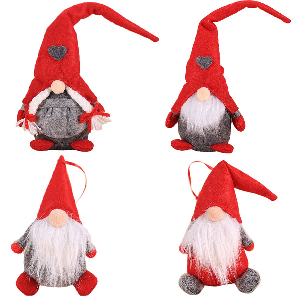 Caki Sweigo Christmas Tree Hanging Ornaments Swedish Plush Gnome Handmade Home Decorations for Holiday Party