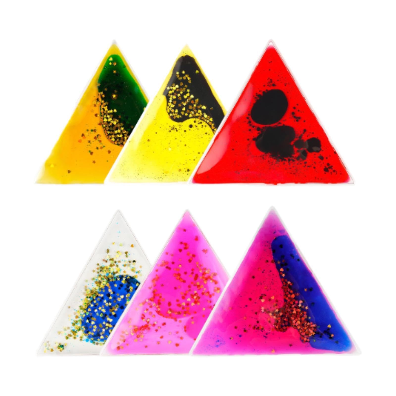 6 Piezas Juguetes Sensoriales Gel Líquido para Niños con Función de Desarrollo Sensorial Juguetes de Fidget Juguetes de Tapete de Agua Adecuado, tal como se describe, Triángulo