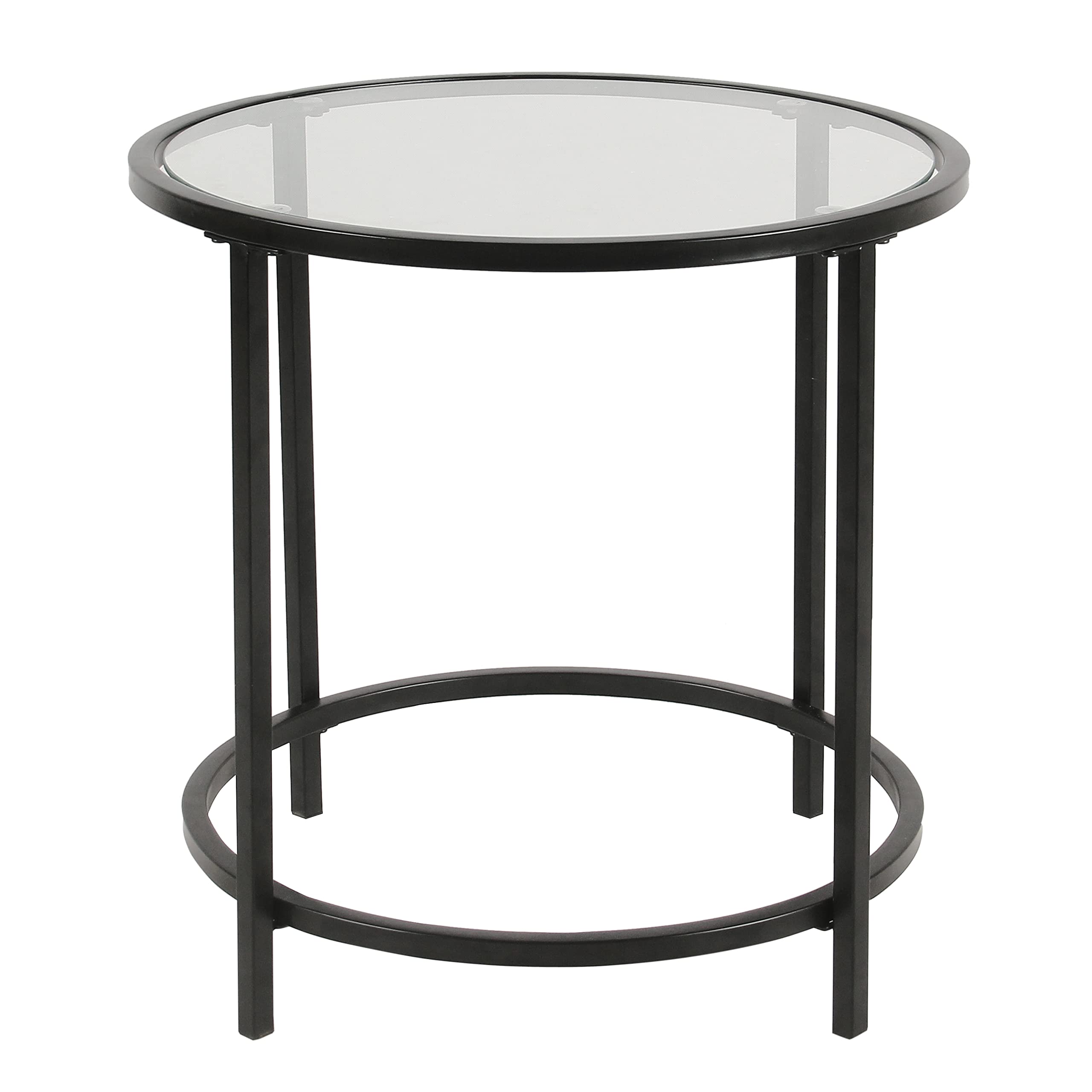 Spatial Order Round Metal Accent Table, Polyester & Polyester Blend, Tan