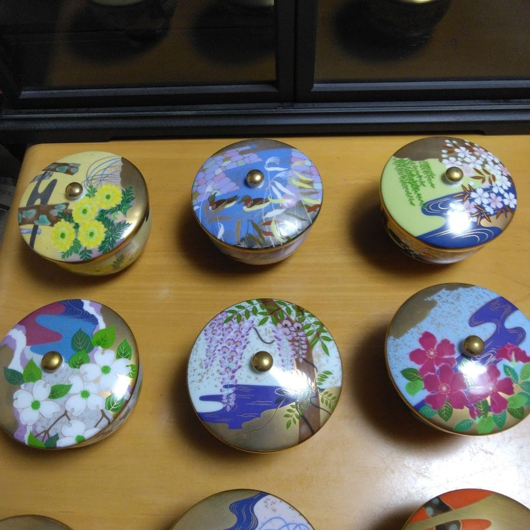 Amazon.co.jp: 有田焼 羽柴正和 宮中の花の歳時紀 高級蓋付き煎茶茶器  