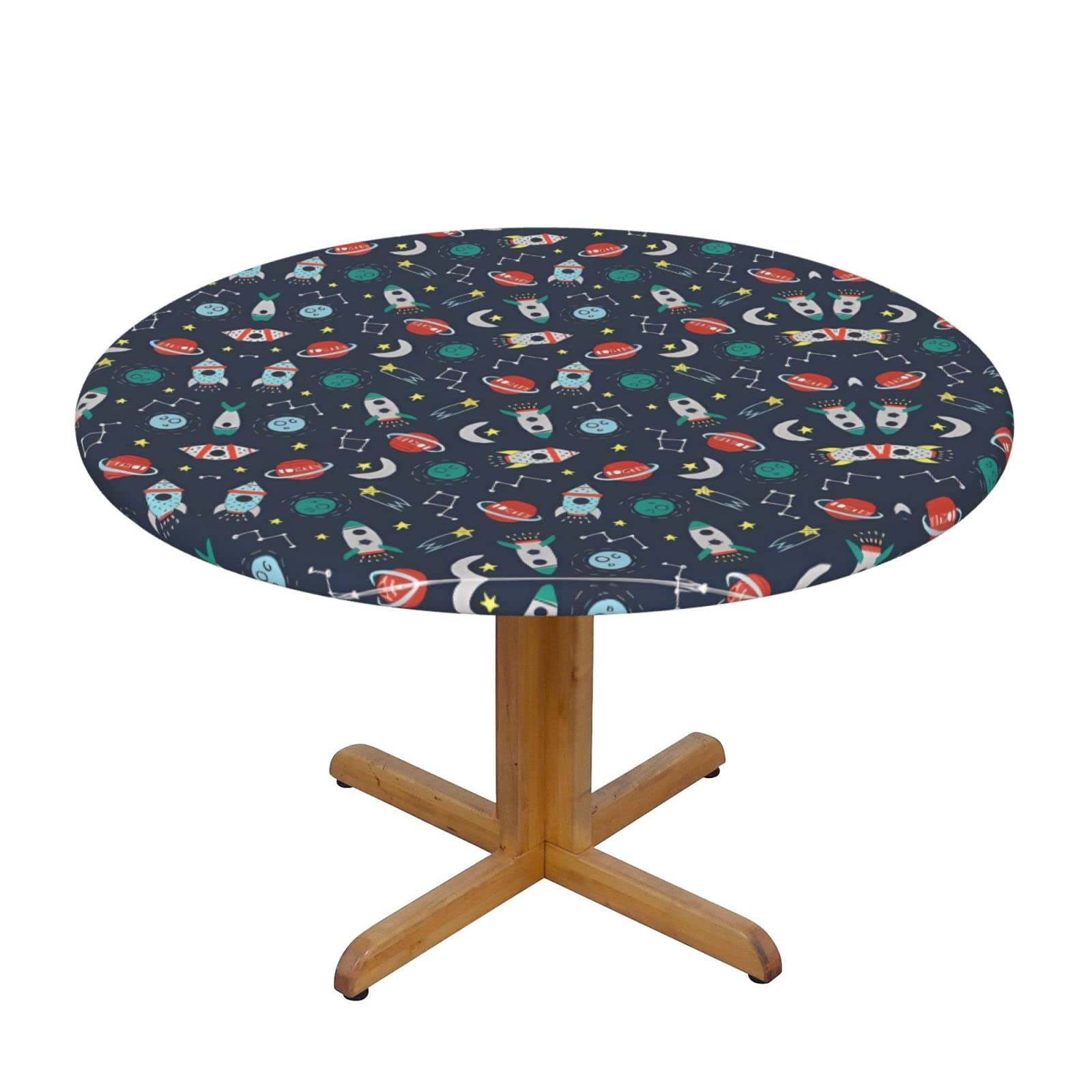 Nappe ronde cuisine fusée spatiale pour repas de famille