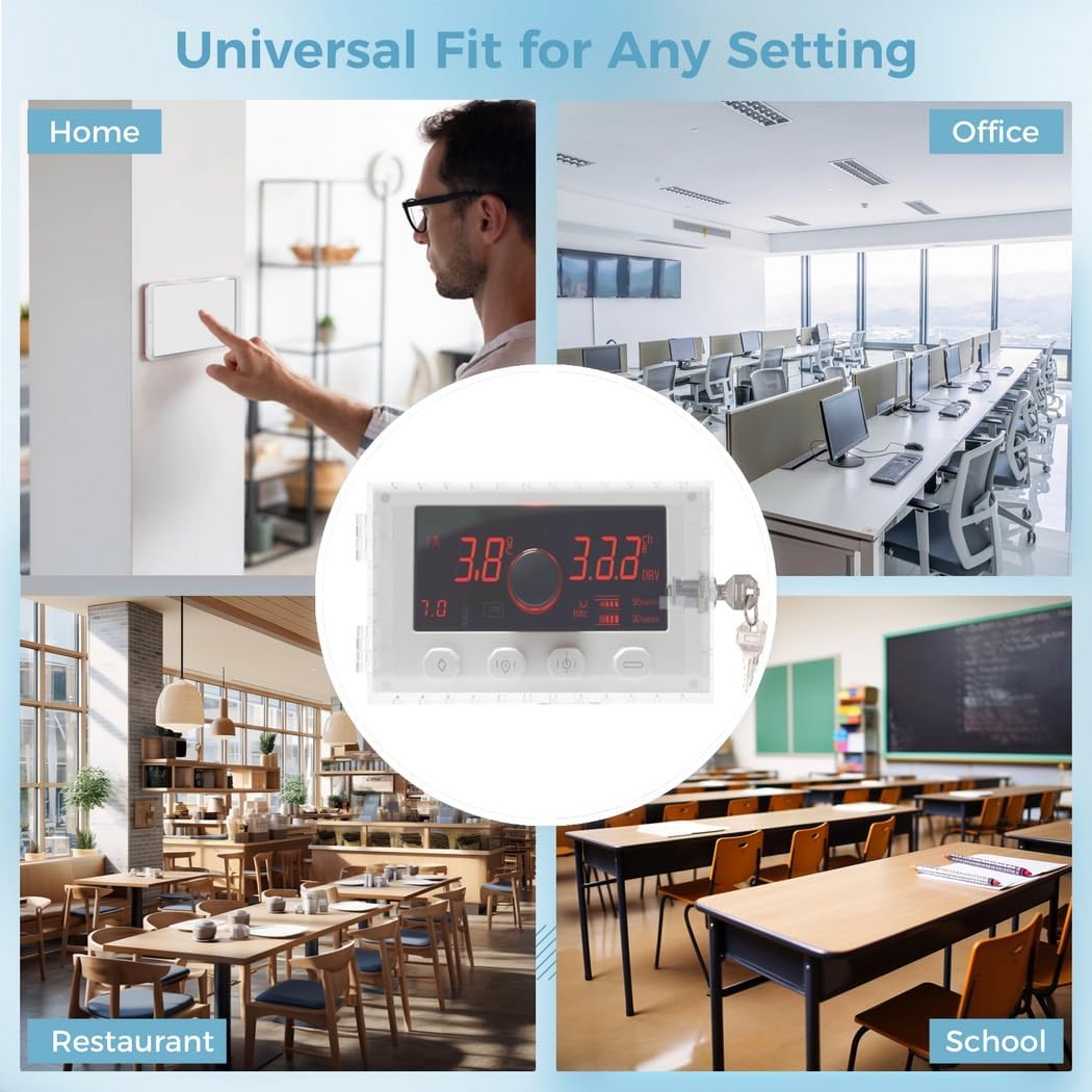 Thermostat Guard Transparent, Thermostat Lock Box With Keys, Acrylic Thermostat Protective Cover, Openwork Thermostat Case For Office Hotel Home