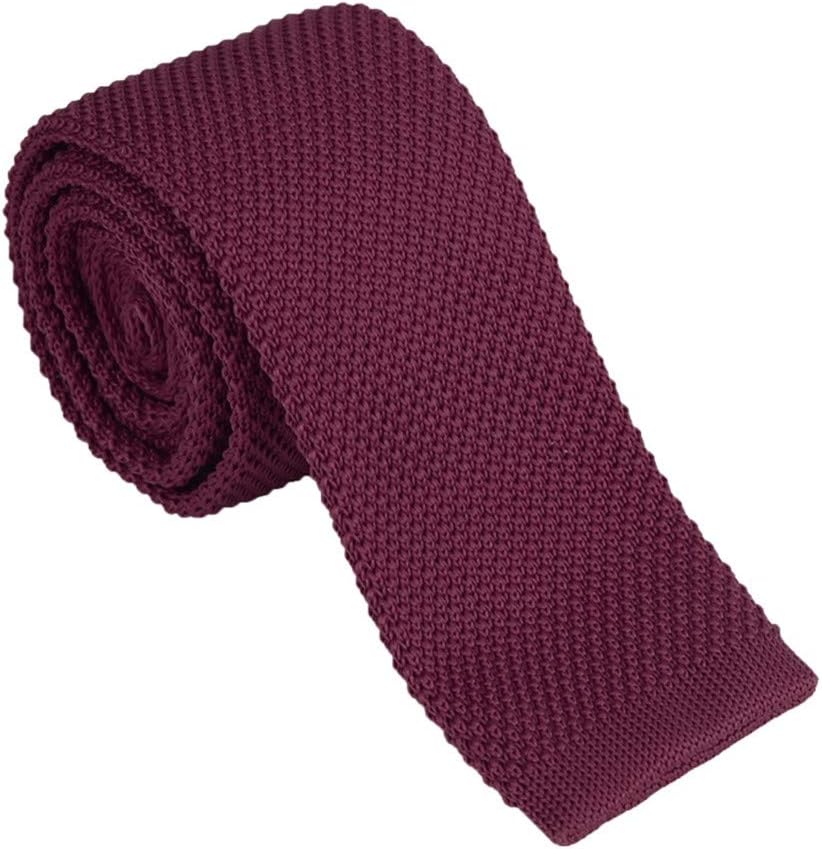 Dan Smith Men's Fashion Microfiber Knitted Skinny Tie, Same Fabric Bow Tie Available for Mens