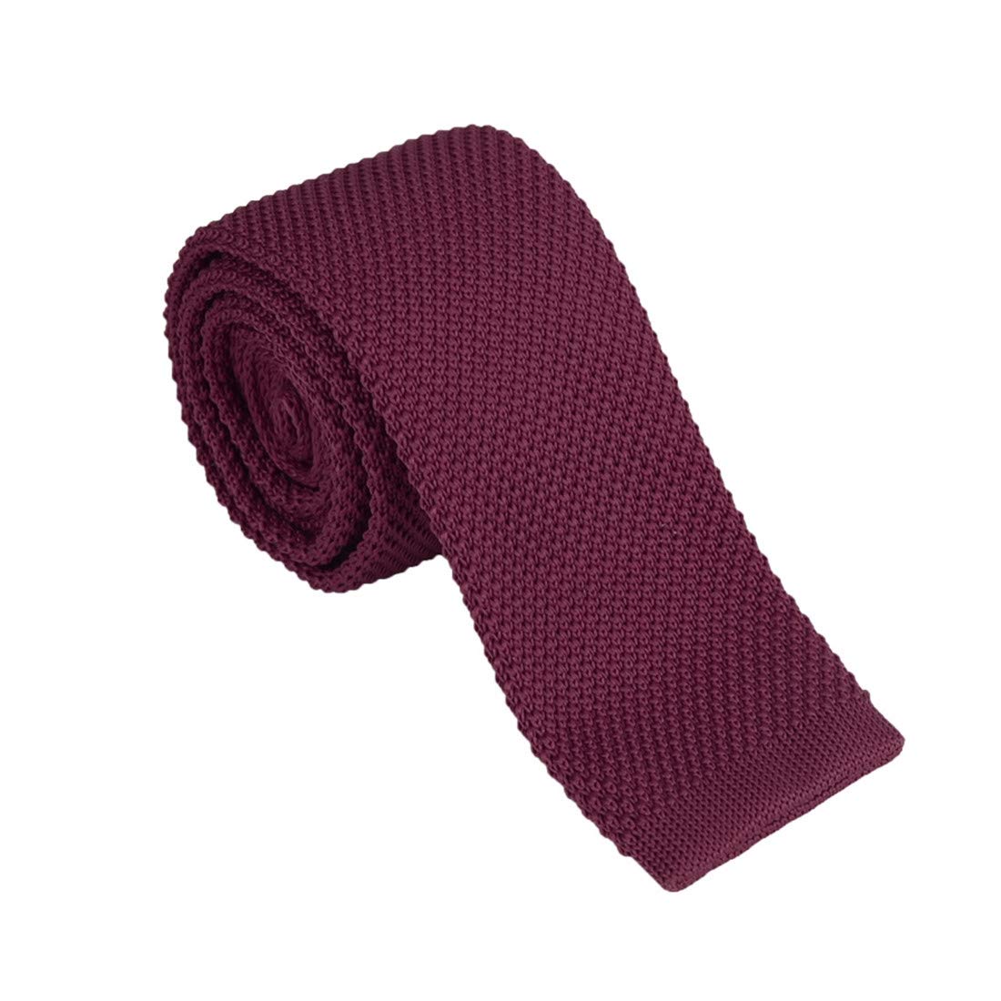 Dan Smith Men's Fashion Microfiber Knitted Skinny Tie, Same Fabric Bow Tie Available for Mens