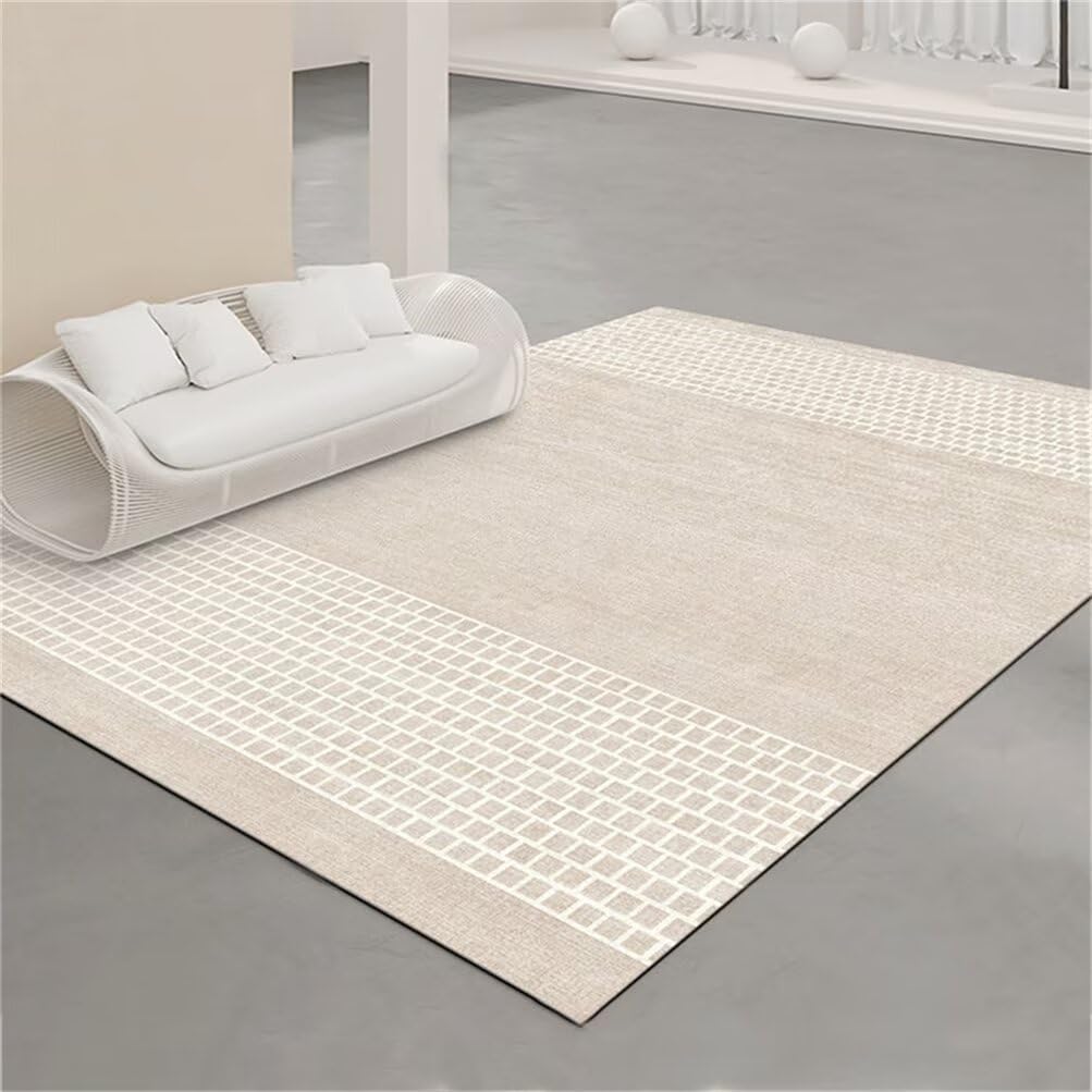 Tapis de salon gris résistant et lavable pour simplifier l'entretien ménager