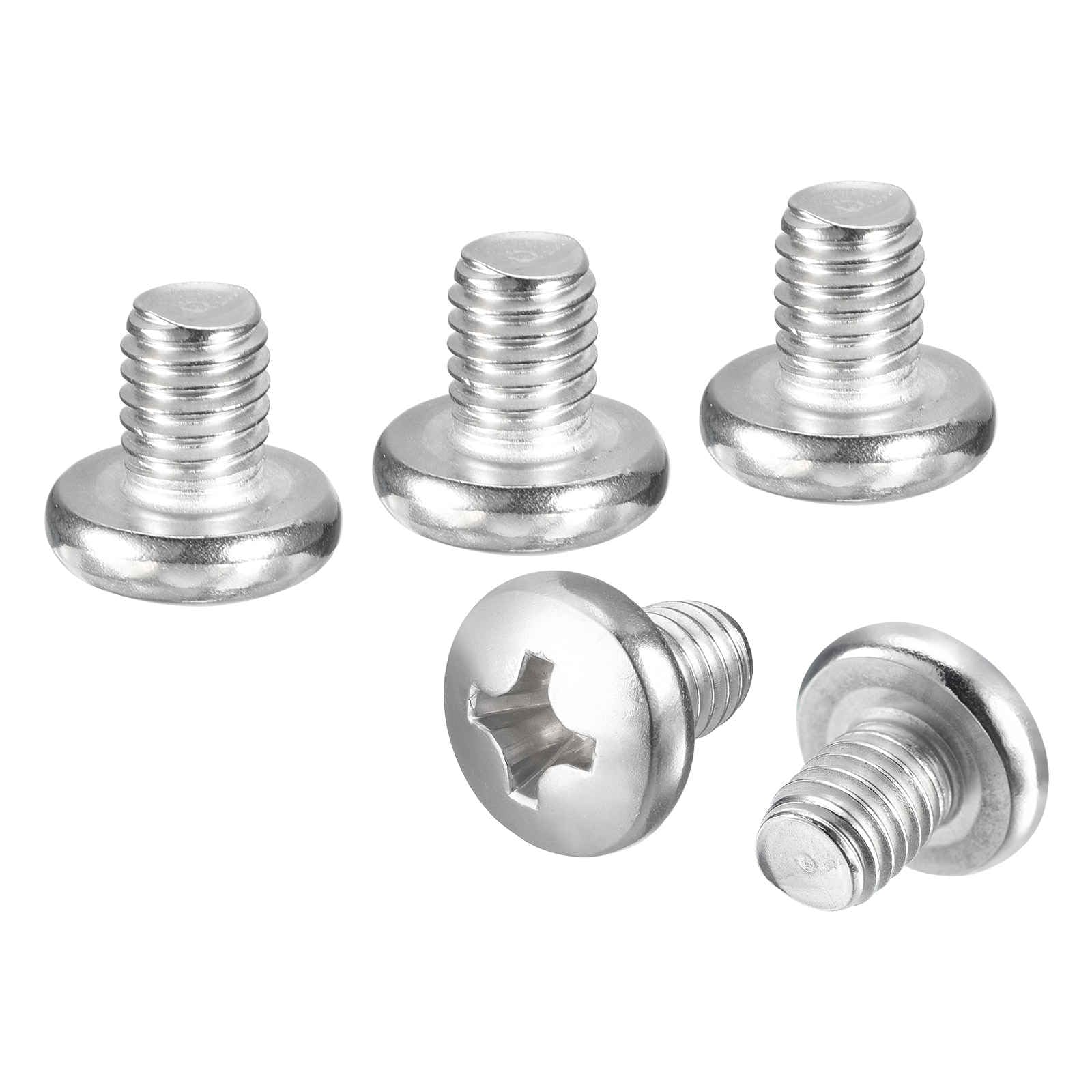 DTGN 3/8"-16x1/2" Pan Head Machine Screws - 5pcs - Good for Machinery - 304 Stainless Steel Phillips Machine Screws Bolts - Silver — image 1