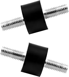 12PCS M5 Rubber Vibration Isolator 20 x 20mm (DxL) Rubber Shock Absorber, Anti Vibration Isolation Mounts with Studs for Mini Split Heat/Water Pumps, Diesel Engines, Harvester, Generator