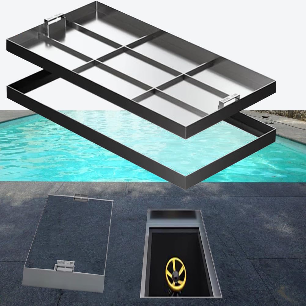 inless Steel 304 - Borde de esquina con agarre oculto, borde de ED recular para uso en interiores y exteriores, plateado, 50 x 35 x 5 cm - y Slish Protect