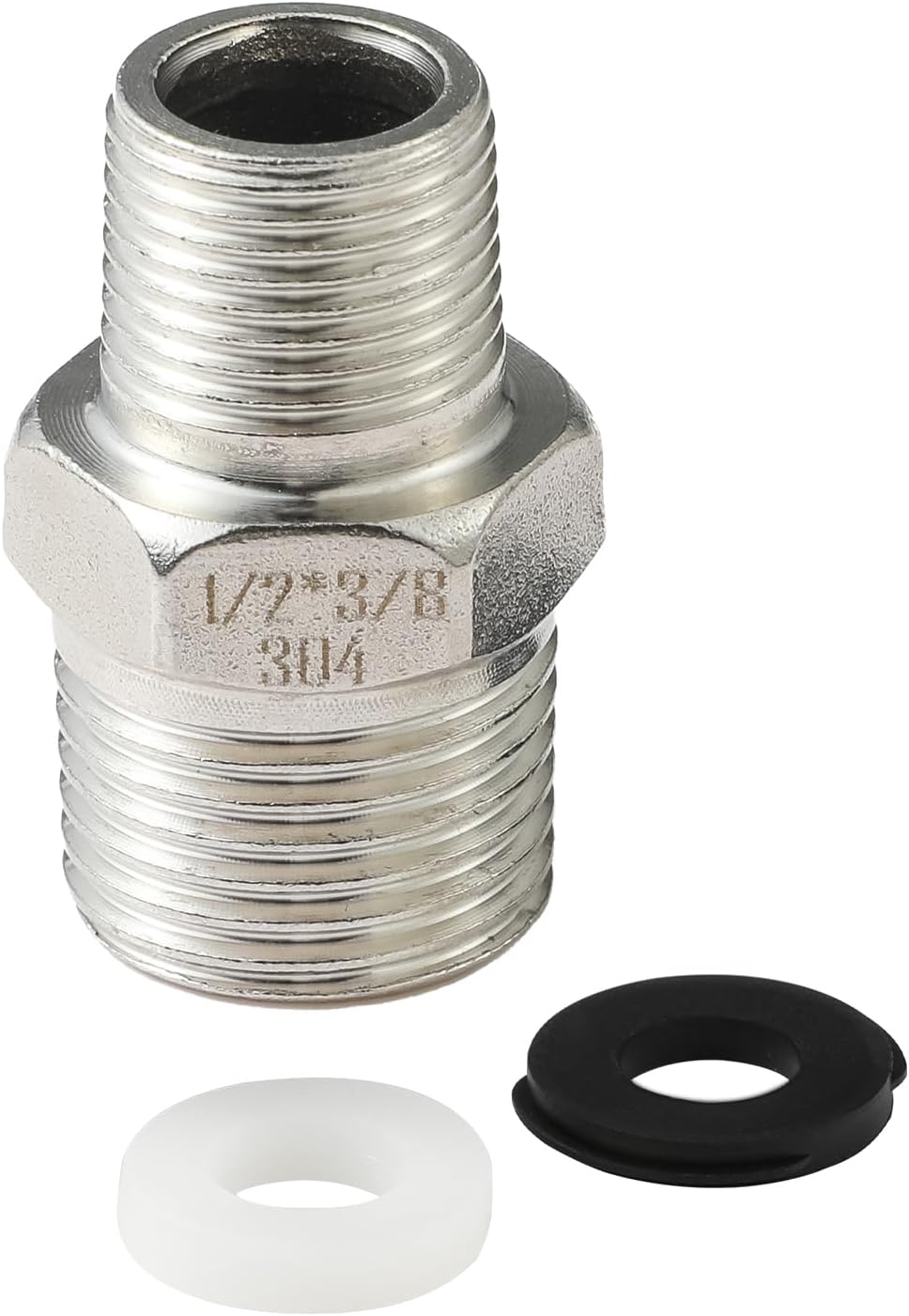 OFFO Shower Hose Connector, G1/2''(20mm) Male to G3/8''(16mm) Male Threaded Connector,Shower Hose Adapter, Chrome